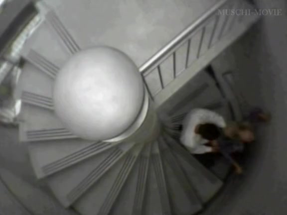 Couple doing doggy style on stairs and caught on cam